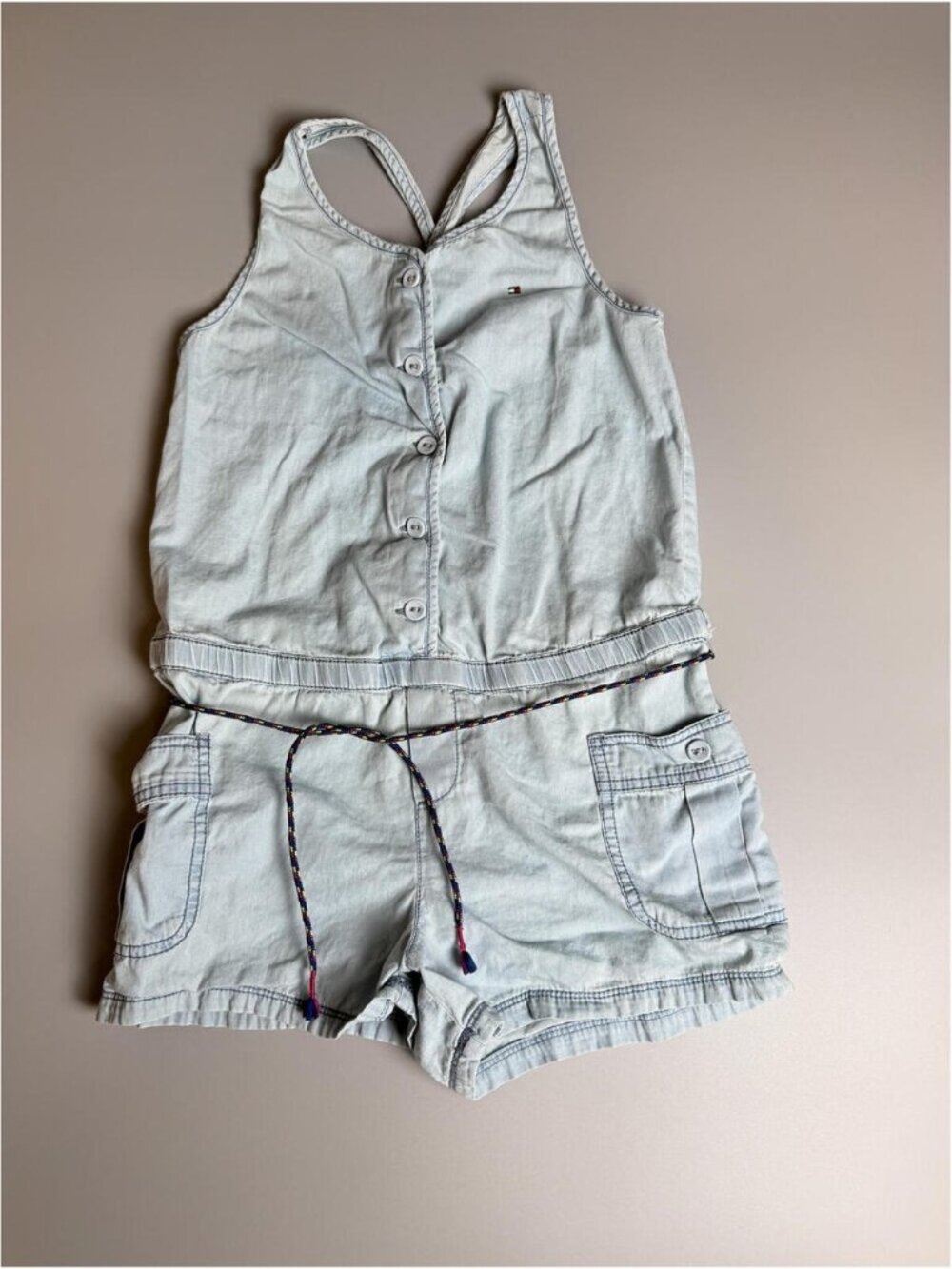 Tommy Hilfiger Kids Romper Size 14, Light‎ Wash One Piece Shorts Outfit